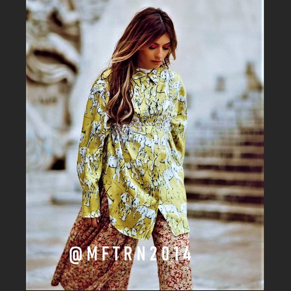 BLOGGER FAVE! ZARA Flowy Printed Button-Up Shirt - Picture 5 of 16